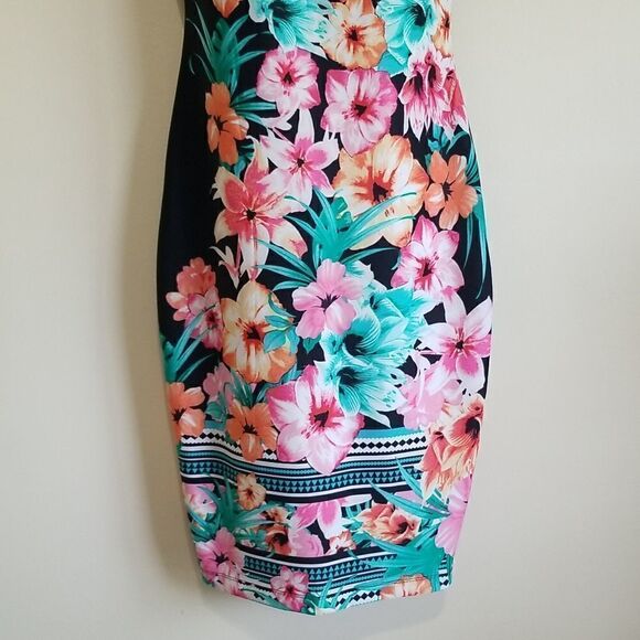 Bisou Bisou Black Floral Dress Sz 2 - Picture 6 of 11